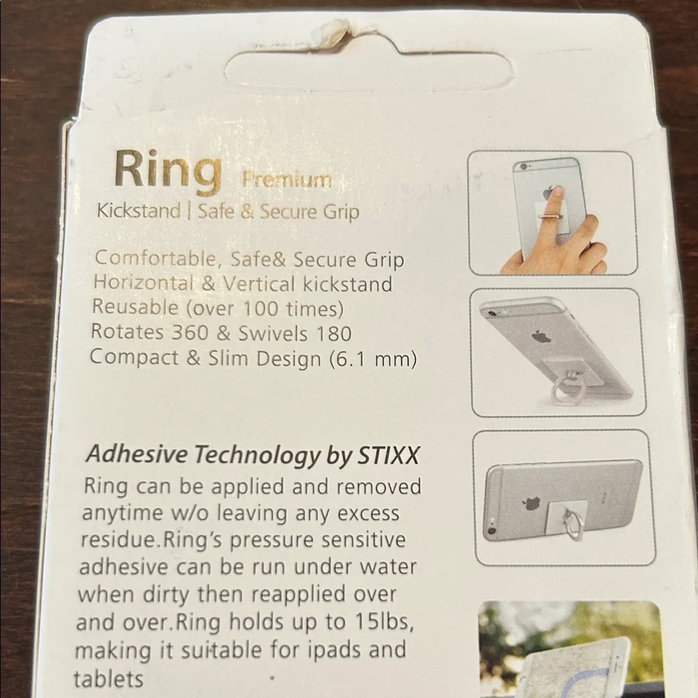 NWT. Ring Premium Kickstand and Smartphone Mount - Black and Silver Cat Shape